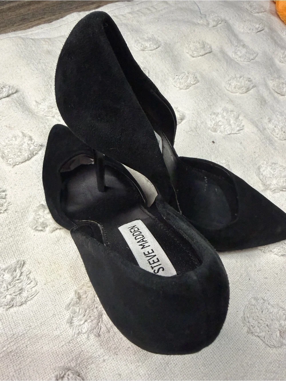 Steve Madden Black Suede Pointed-Toe Stiletto Pumps